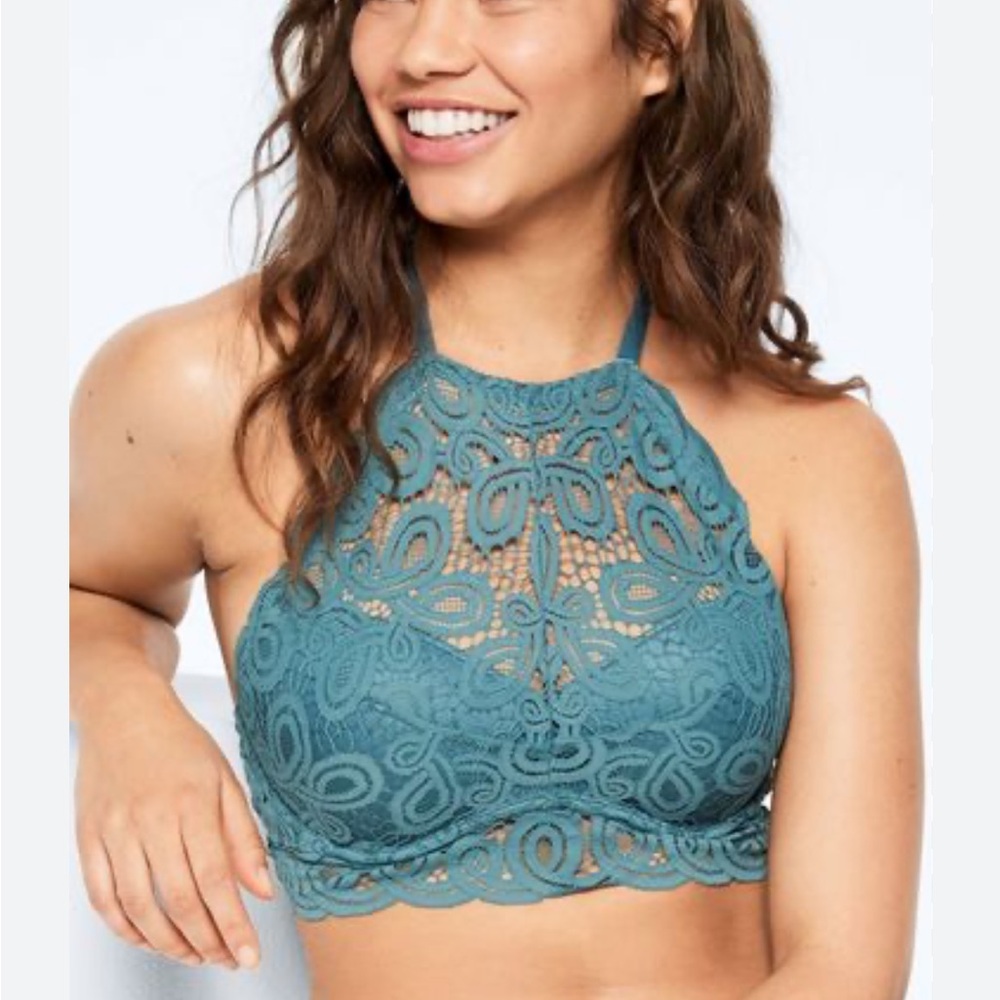 Victoria’s Secret PINK push up bralette high neck lace small